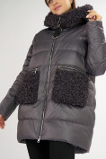 Оптом Куртка зимняя big size темно-серого цвета 72180TC, фото 12