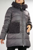 Оптом Куртка зимняя big size темно-серого цвета 72180TC, фото 13