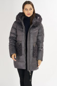 Оптом Куртка зимняя big size темно-серого цвета 72180TC, фото 15