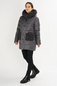 Оптом Куртка зимняя big size темно-серого цвета 72180TC в Казани, фото 2