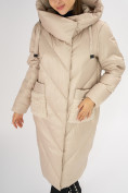 Оптом Куртка зимняя бежевого цвета 72185B в Казани, фото 10