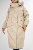 Оптом Куртка зимняя бежевого цвета 72185B в Казани, фото 11