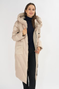 Оптом Куртка зимняя бежевого цвета 72185B в Казани, фото 12