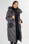 Оптом Куртка зимняя темно-серого цвета 72185TC в Казани, фото 10