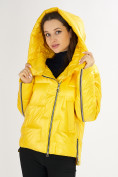 Оптом Куртка зимняя желтого цвета 7223J в Екатеринбурге