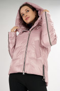 Оптом Куртка зимняя розового цвета 7223R, фото 10