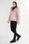 Оптом Куртка зимняя розового цвета 7223R в Екатеринбурге, фото 2