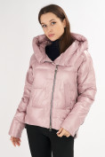 Оптом Куртка зимняя розового цвета 7223R в Казани, фото 6