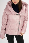 Оптом Куртка зимняя розового цвета 7223R, фото 8