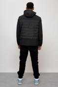 Оптом Куртка молодежная мужская весенняя с капюшоном черного цвета 7302Ch в Алма-Ате, фото 13