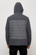 Оптом Куртка молодежная мужская весенняя с капюшоном темно-серого цвета 7302TC, фото 15