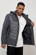 Оптом Куртка молодежная мужская весенняя с капюшоном темно-серого цвета 7302TC, фото 9