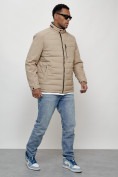Оптом Куртка молодежная мужская весенняя 2024 года бежевого цвета 7305B, фото 3