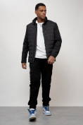 Оптом Куртка молодежная мужская весенняя 2024 года черного цвета 7305Ch в Баку, фото 10