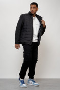 Оптом Куртка молодежная мужская весенняя 2024 года черного цвета 7305Ch в Ростове-на-Дону, фото 11