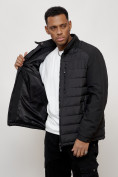 Оптом Куртка молодежная мужская весенняя 2024 года черного цвета 7305Ch в Уфе, фото 12