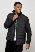 Оптом Куртка молодежная мужская весенняя 2024 года черного цвета 7305Ch в Саратове, фото 9