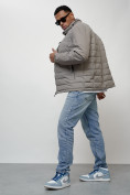 Оптом Куртка молодежная мужская весенняя 2024 года серого цвета 7305Sr в Перми, фото 12