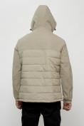 Оптом Куртка молодежная мужская весенняя с капюшоном бежевого цвета 7306B, фото 15