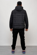 Оптом Куртка молодежная мужская весенняя с капюшоном черного цвета 7306Ch, фото 6