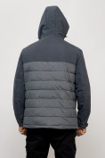 Оптом Куртка молодежная мужская весенняя с капюшоном темно-серого цвета 7306TC, фото 6