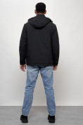 Оптом Куртка молодежная мужская весенняя с капюшоном черного цвета 7307Ch, фото 15