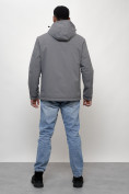 Оптом Куртка молодежная мужская весенняя с капюшоном серого цвета 7307Sr, фото 11