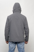Оптом Куртка молодежная мужская весенняя с капюшоном серого цвета 7307Sr в Самаре, фото 7