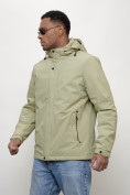 Оптом Куртка молодежная мужская весенняя с капюшоном светло-зеленого цвета 7307ZS в Омске, фото 10