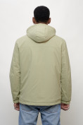 Оптом Куртка молодежная мужская весенняя с капюшоном светло-зеленого цвета 7307ZS, фото 12