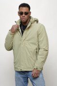 Оптом Куртка молодежная мужская весенняя с капюшоном светло-зеленого цвета 7307ZS, фото 13