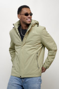 Оптом Куртка молодежная мужская весенняя с капюшоном светло-зеленого цвета 7307ZS, фото 14