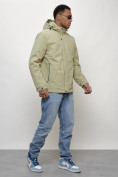 Оптом Куртка молодежная мужская весенняя с капюшоном светло-зеленого цвета 7307ZS в Калининграде, фото 7