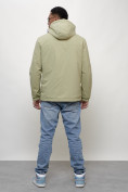 Оптом Куртка молодежная мужская весенняя с капюшоном светло-зеленого цвета 7307ZS, фото 8