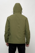 Оптом Куртка молодежная мужская весенняя с капюшоном зеленого цвета 7307Z в Кемерово, фото 11