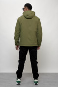 Оптом Куртка молодежная мужская весенняя с капюшоном зеленого цвета 7307Z в Волгоградке, фото 4