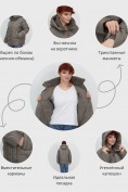 Оптом Куртка зимняя женская из овчина стильная и модная коричневого цвета 7309K, фото 3
