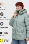 Оптом Куртка зимняя женская из овчина стильная и модная зеленого цвета 7309Z
