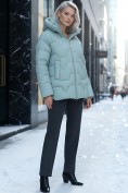 Оптом Куртка зимняя женская из овчина стильная и модная зеленого цвета 7309Z, фото 4