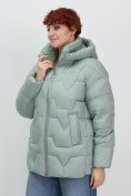 Оптом Куртка зимняя женская из овчина стильная и модная зеленого цвета 7309Z, фото 5