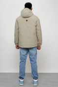 Оптом Куртка молодежная мужская весенняя с капюшоном бежевого цвета 7311B в Самаре, фото 14