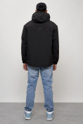 Оптом Куртка молодежная мужская весенняя с капюшоном черного цвета 7311Ch в Барнауле, фото 11