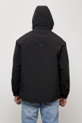 Оптом Куртка молодежная мужская весенняя с капюшоном черного цвета 7311Ch в Новокузнецке, фото 6