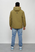 Оптом Куртка молодежная мужская весенняя с капюшоном горчичного цвета 7311G, фото 14