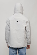 Оптом Куртка молодежная мужская весенняя с капюшоном светло-серого цвета 7311SS, фото 4