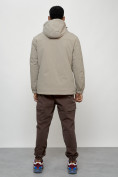 Оптом Куртка молодежная мужская весенняя с капюшоном бежевого цвета 7312B, фото 12