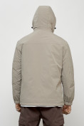 Оптом Куртка молодежная мужская весенняя с капюшоном бежевого цвета 7312B в Перми, фото 4