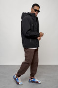 Оптом Куртка молодежная мужская весенняя с капюшоном черного цвета 7312Ch в Самаре, фото 10