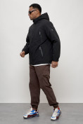 Оптом Куртка молодежная мужская весенняя с капюшоном черного цвета 7312Ch в Оренбурге, фото 15