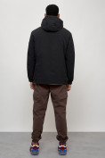 Оптом Куртка молодежная мужская весенняя с капюшоном черного цвета 7312Ch в Астане, фото 17